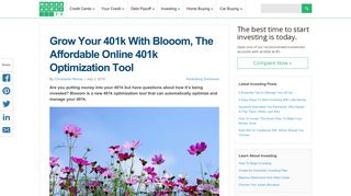 Blooom Review: Easily Grow And Optimize Your 401K