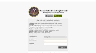 Bloomsburg University Husky Gold eAccounts Portal Home - Blackboard