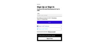 Bloomberg: Sign Up or Sign In