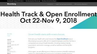 Health Track & Open Enrollment Oct 22-Nov 9, 2018 - Bloomberg