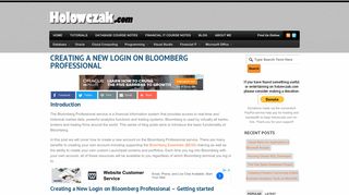 Creating a New Login on Bloomberg Professional | Holowczak.com ...