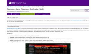 Bloomberg Certification (BMC) - Bloomberg Guide - Research ...