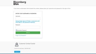 Sign In | Bloomberg BNA
