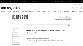 How do I add my Bloomingdale's Loyallist number to my online account?