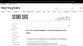 Can I view my Bloomingdale's Credit Card billing statement online?