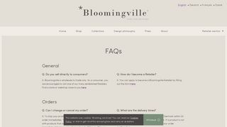 FAQ - frequently asked questions about Bloomingville