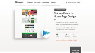 Blooms Rewards Home Page Design | Web page design contest