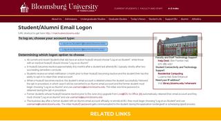 Student/Alumni Email Logon - Faculty and Staff - Bloomsburg University