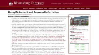 HuskyID Account and Password Information | intranet.bloomu.edu