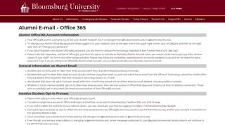 Alumni E-mail - Office 365 | intranet.bloomu.edu