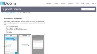 Bloomz - How to add Students?
