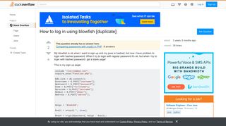How to log in using blowfish - Stack Overflow