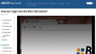 How do I login into the Blox CMS admin? | Video Tutorials | help ...