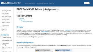 BLOX Total CMS Admin | Assignments | Total CMS | help.bloxcms.com