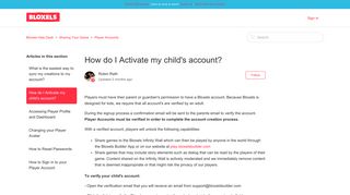 How do I Activate my child's account? – Bloxels Help Desk