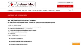 Instructor Resources - AmeriMed CPR Training