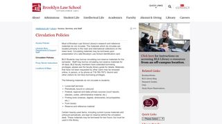 BLS - Library: Circulation Policies - Brooklyn Law School