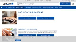 LOG IN TO YOUR ACCOUNT - Radisson Blu Hotels & Resorts