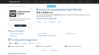 Blumax one sweepstakes login Results For Websites Listing