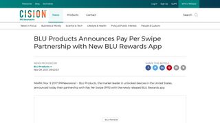 BLU Products Announces Pay Per Swipe Partnership with New BLU ...