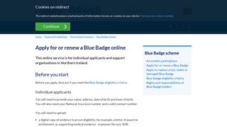 Apply for or renew a Blue Badge online | nidirect