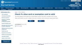 Online Validation - The blue card system