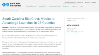 South Carolina BlueCross Medicare Advantage Launches in 23 ...