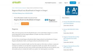 Regence BlueCross BlueShield of Oregon - Oregon Health Insurance ...