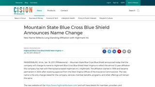 Mountain State Blue Cross Blue Shield Announces Name Change