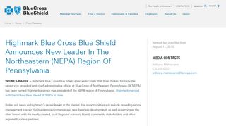 (NEPA) Region Of Pennsylvania - Blue Cross Blue Shield