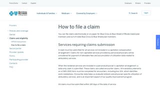 Claims and Eligibility | Blue Cross & Blue Shield of Rhode Island
