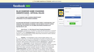 BLUE DIAMOND GAME CHANGING SWEEPSTAKES - OFFICIAL ...