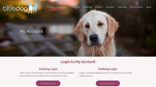 Log In to My Account at BlueDog for Dog Walking and Dog Training