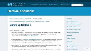 Signing up for Blue e | Blue Cross and Blue Shield of North Carolina