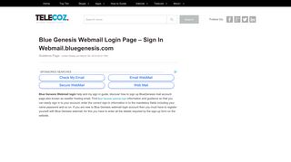 Blue Genesis Webmail Login – Sign In Webmail.bluegenesis.com