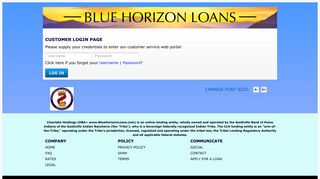 Customer Login Request | Blue Horizon Loans