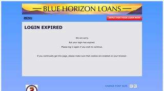 Login Expired | Blue Horizon Loans