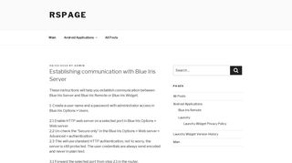 Establishing communication with Blue Iris Server – RSpage