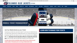 Columbus Blue Jackets Mobile Ticket Management ... - NHL.com