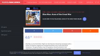 Blue Max: Aces of the Great War | Play CLASSIC games online