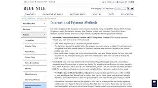 International Payment Methods | Blue Nile