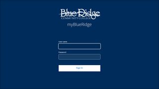 myBlueRidge - Blue Ridge Community College