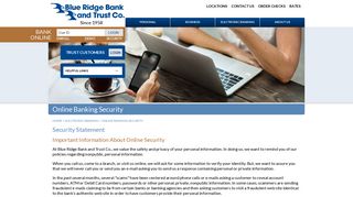 Online Banking Security - Blue Ridge Bank and Trust Co.