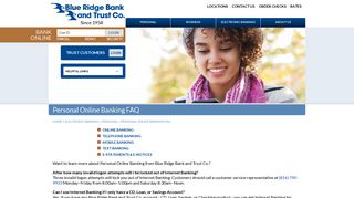 Personal Online Banking FAQ - Blue Ridge Bank and Trust Co.