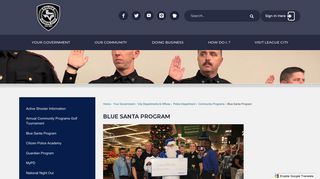 Blue Santa Program | The League City Official Website!