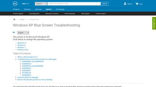 Windows XP Blue Screen Troubleshooting | Dell US