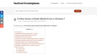 Fix Blue Screen of Death (BSoD) Errors in Windows 7