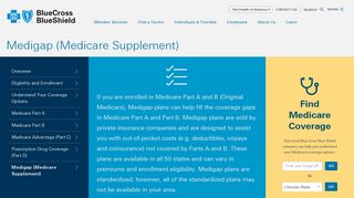 Medigap (Medicare Supplement) | Blue Cross Blue Shield