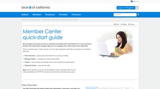 Member Center Quick-Start Guide - Blue Shield of California
