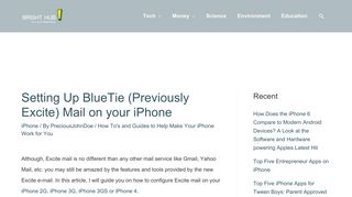 Setting Up BlueTie (Previously Excite) Mail on your iPhone - Bright Hub